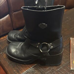 Harley-Davidson Black Leather Riding Boots